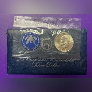 1972-S U.S. Mint Eisenhower 40% Silver Dollar Coin in Original Packing